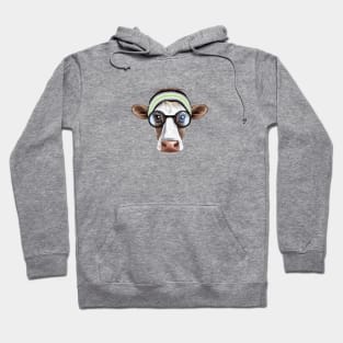 Subtle Agender Cow with Headband Bandana Hoodie